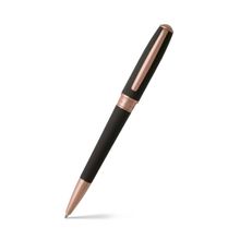Hugo Boss Hsw7444E Essential Brass Ballpoint Pen - Black With Rose Gold Trims