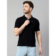 Cantabil Men Cotton Black Polo T-Shirt