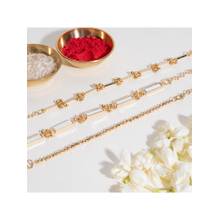 Salty Gold Beaded Bandhan Rakhi for Sister