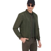Arrow Sports Men Olive Stand Neck Solid Jackets