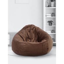 Eyda Velvet Dark Brown Color Bean Bag Cover without Beans - 2XL