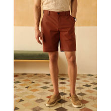 Andamen Regular Fit Men Rust Solid Cotton Twill Shorts