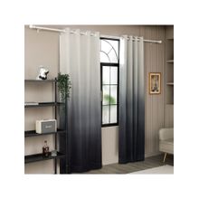 Story@Home 242 Cm (8 Ft) Polyester Semi Long Doorcurtain Single Curtain, Grey & Black, Gradient