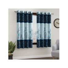 Story@Home Blue & White Abstract 2 Pc Window Curtain 5 Feet (Pack of 2)