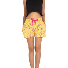 Nite Flite Women's Yellow Star Printed Cotton Shorts