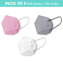 Nykaa Fashion Essentials- Certified N95 Mask with 5 Layer Protection Pack of 3-NYA022 - Multi-Color