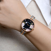 Joker & Witch Fleur Black Dial Rosegold And Silver Watch