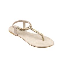 D'chica Girls Cream Stone Embellished T-strap Flats