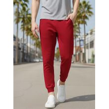 Bewakoof Men's Maroon Joggers