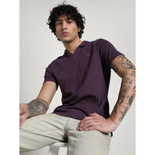 Puma Purple Premium Essentials Ribbed Polo T-shirt