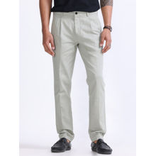 TAILORAEDGE Raw Slub Pleated Pistachio Trouser