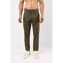 TAILORAEDGE Linen Feels Cotton Pine Olive Chinos