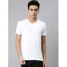 Dixcy Scott Maximus Mens Anti Microbial Finish V-neck Short Sleeve Solid T-shirt White