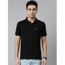 Dixcy Scott Maximus Mens Anti Microbial Finish Polo Neck Short Sleeves Solid T-shirt Black