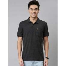 Dixcy Scott Maximus Mens Anti Microbial Finish Polo Neck Short Sleeves Solid T-shirt Black