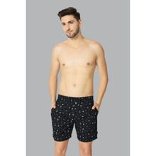 Van Heusen Men Elasticized Waistband & Printed Boxer Shorts - Black