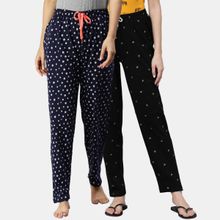 Kryptic Women Printed Pure Cotton Lounge Pants (Pack of 2)