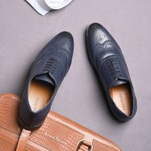 Louis Stitch Men Federal Blue Formal Lace Up Brogue Shoes