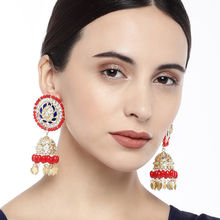 AccessHer Gold-Toned & White Dome Shaped Jhumkas