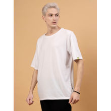 RIGO Men White Jersey Oversized Printed T-shirt