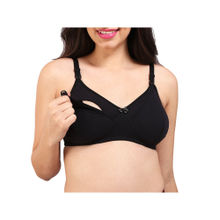 Bralux Womens Non Wired Black Feeding Nursing Bra