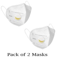 Fabula White KN95 Anti-Pollution Mask with Respirator Valve Pack of 2
