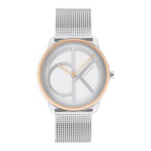 Calvin Klein Iconic Mesh Quartz Silver Round Dial Unisex Watch - 25200033