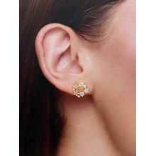 Kai Jewel 925 Silver Gold Plated Butterfly and Floral Wreath Stud Earrings