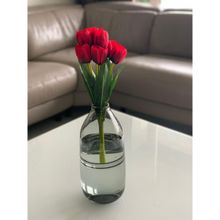 Fourwalls Beautiful Artificial Decorative Tulip Flower Bunch with 9 Branches (38 cm Tall, Red)