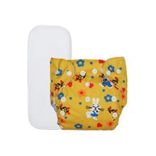 Chinmay Kids Yellow Prints Reusable, Washable and Adjustable Cloth Diaper