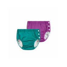 Chinmay Kids Teal- Purple Reusable Swimwear Diaper for Unisex (Set of 2)