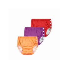 Chinmay Kids Red, Purple & Orange Reusable Swimwear Diaper Pants for Unisex (Set of 3)