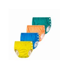 Chinmay Kids Teal, Orange, Blue & Yellow Reusable Swimwear Diaper Pants for Unisex