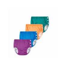 Chinmay Kids Teal, Orange, Blue & Purple Reusable Swimwear Diaper Pants for Unisex
