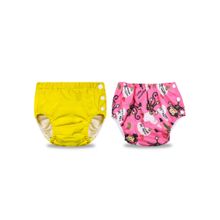 Chinmay Kids Yellow-Pink Reusable Swimwear Diaper for Unisex (Set of 2)