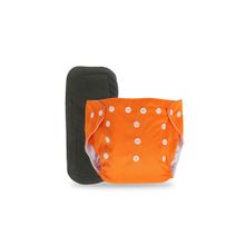 Chinmay Kids Orange Plain Diapers with Black Inserts Adjustable Baby Cloth
