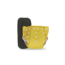 Chinmay Kids Yellow Plain Diapers with Black Inserts Adjustable Baby Cloth