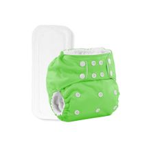 Moms Home Reusable Cotton Pocket Diapers with Inserts Green