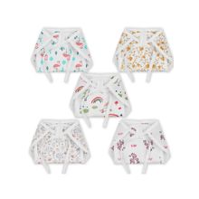 Moms Home Organic Cotton Muslin Cushioned Nappy Flamingo Bloom Unicorn (Pack of 5) (Pack of 5)
