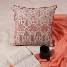 Khaabka Silkroute Meditteranean Floral Embroidered Cushion Cover (Pink, Pack of 2) (16x16 Inches)
