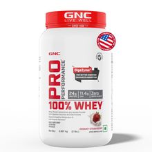 GNC Pro Performance 100% Whey Protein Powder- Creamy Strawberry - 2 Lbs