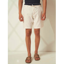 Selected White Organic Cotton Drawstring Shorts