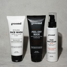 Groomd Face Brightening Set For Men Coffee Peel-off Mask, Face Moisturizer For Men