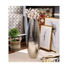 SWHF Silver Metal Large Hammered Vase for Home Decor, Can be Placed on Table and Floor