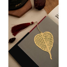 DecorTwist Brass Pipal Leaf Design Bookmark