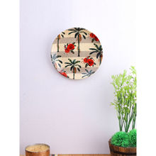 PENTA DECORATIVE Beige Rose Floral Ceramic Printed Medium Wall Decor Plate