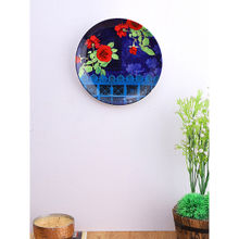 PENTA DECORATIVE Navy Blue Floral Ceramic Printed Wall Decor Medium Plate