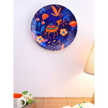 PENTA DECORATIVE Navy Blue Camel & Floral Ceramic Printed Medium Wall Decor Plate