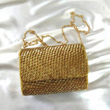 A Clutch Story Gold Beaded Flap Clutch
