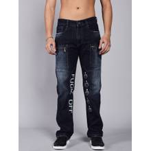 WEARDUDS Men Blue Fuck Off Regular Fit Denim Jeans